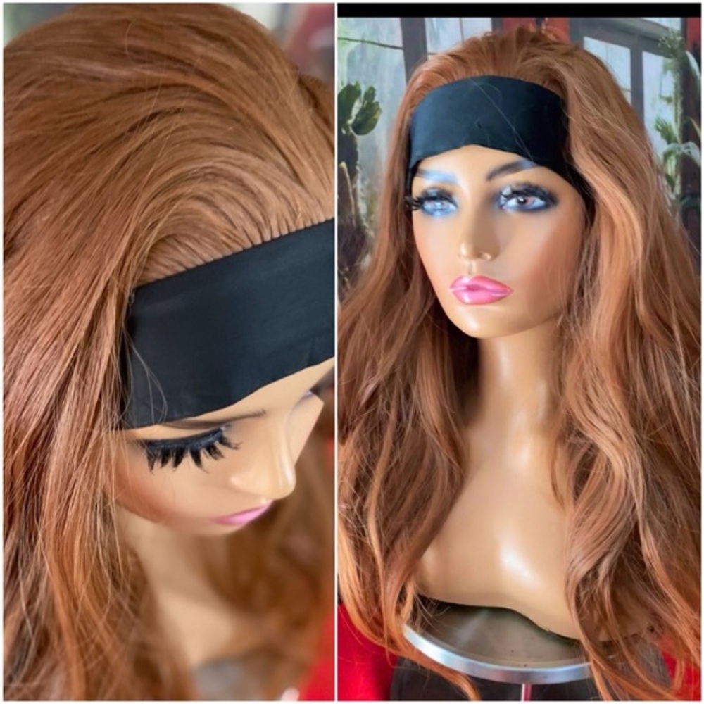 NEW Realistic copper ginger headband wig
